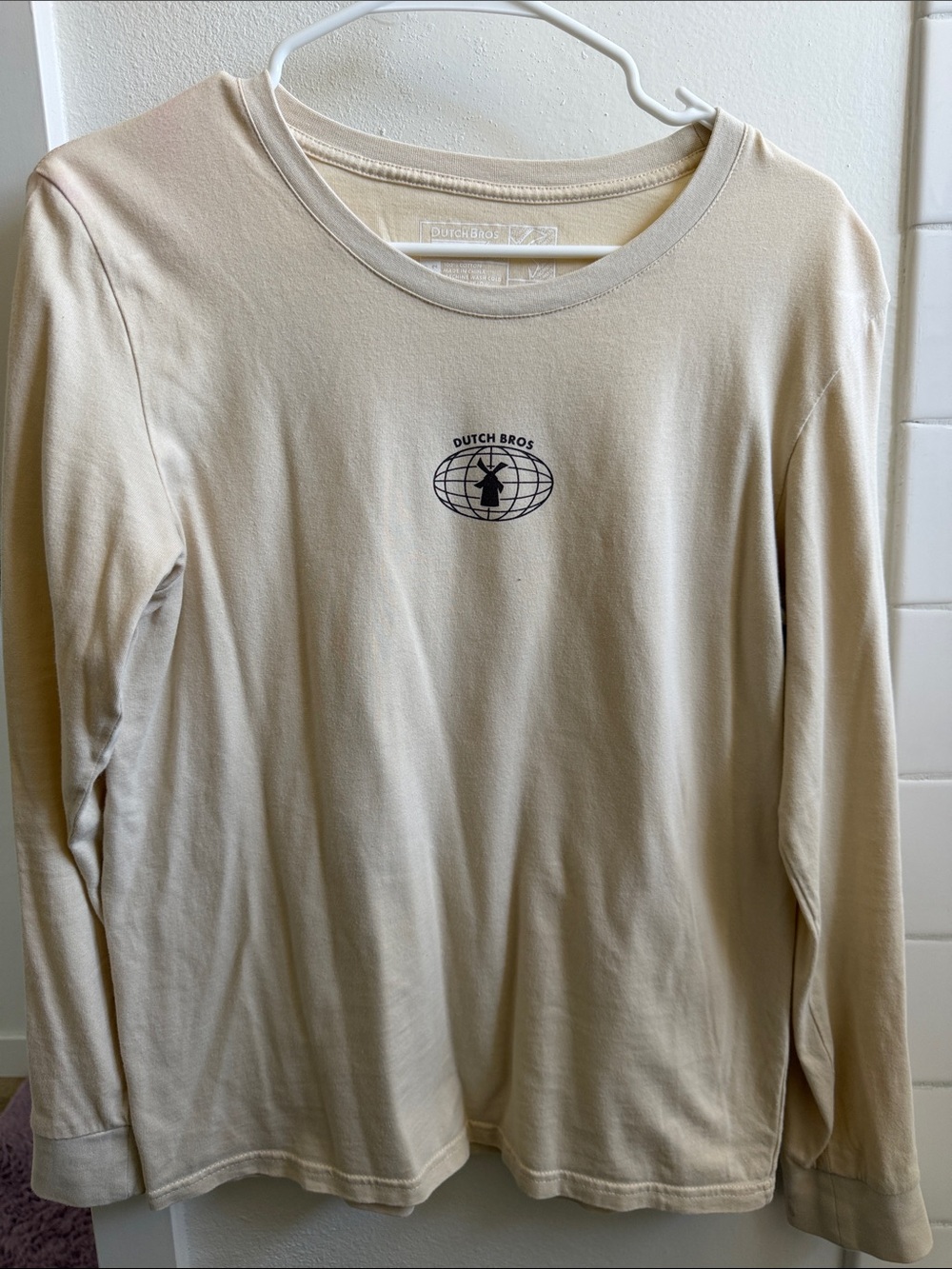 Dutch Bros Cream Long Sleeve Logo Tee
